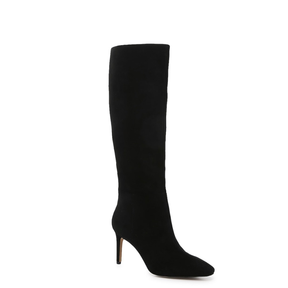 Black suede knee high boots 6.5